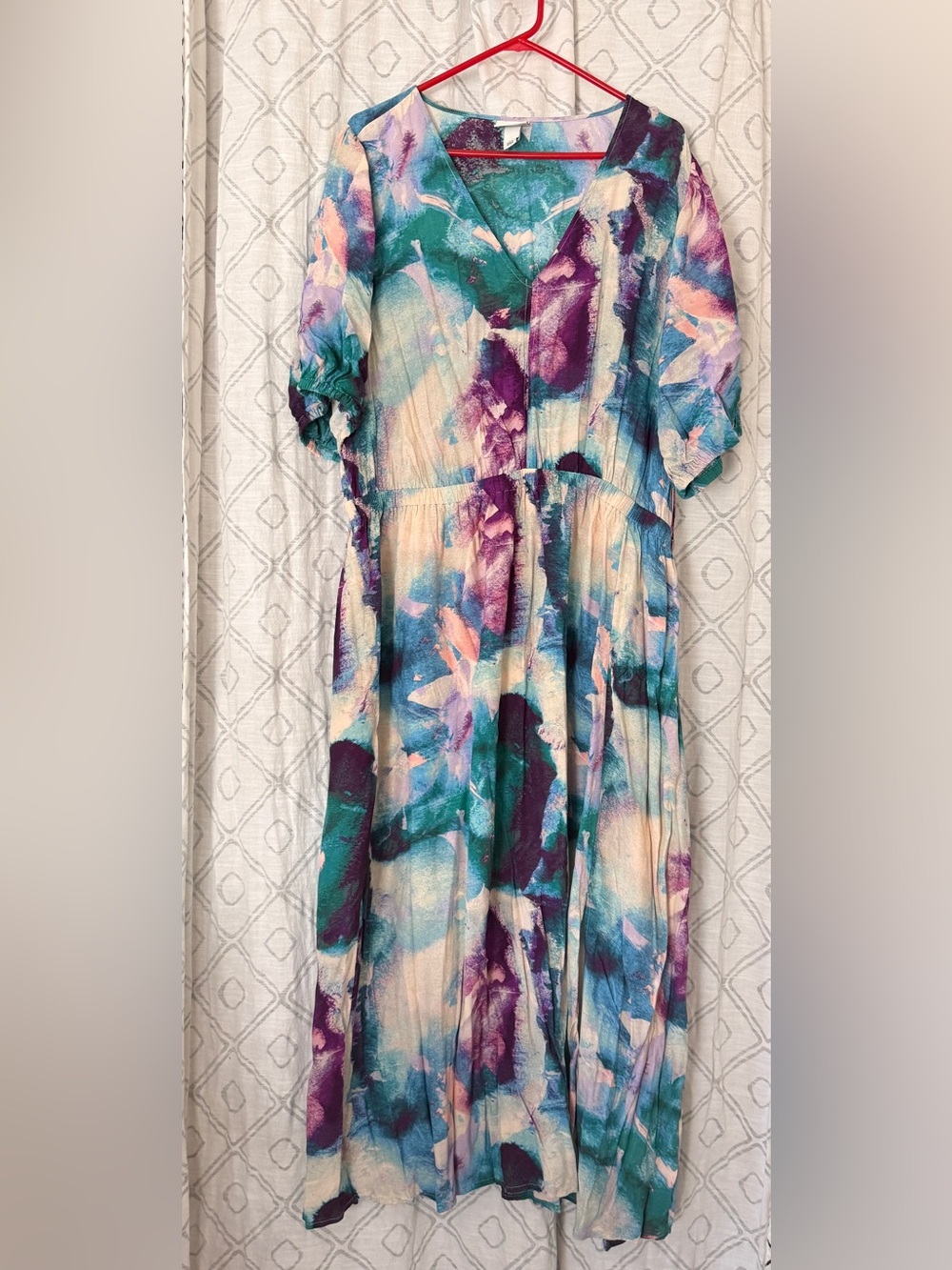 Ava & Viv Long Watercolor print dress.